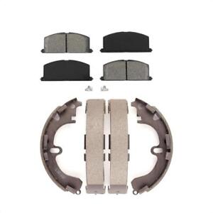 [Front+Rear] Semi-Metallic Brake Pads Drum Shoe Kit For Toyota Corolla Geo Prizm