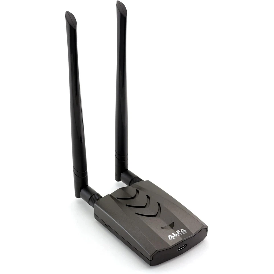 Alfa Long-Range Dual-Band, Wireless USB 3.0 Wi-Fi Adapter W/ 2 External Antennas - Image 1 of 4