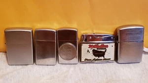 Lot Of 5 Vintage Lighters Zippo & Penguin - Picture 1 of 10