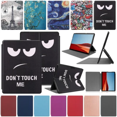 For Microsoft Surface Pro X 13" 2019 Ultra Slim Painted Leather Case Stand Cover - Image 1 of 4