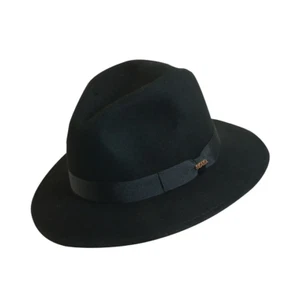 Men's Scala 'Classico' Crushable Felt Safari Hat - Black Size M - Picture 1 of 2