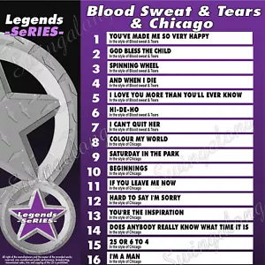 BLOOD SWEAT & TEARS CHICAGO LEGENDS SERIES VOL-64 KARAOKE CD+G NEW - Picture 1 of 2