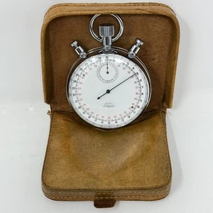 LEMANIA VINTAGE MILITARY / RACING RATTRAPANTE SPLIT 30-SECOND STOPWATCH LEATHER - Picture 1 of 14