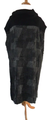 Moyuru Grey/Black Sleeveless Dress Size L 100%Cotton Stretchy Up To 60" Chest - Image 1 of 4