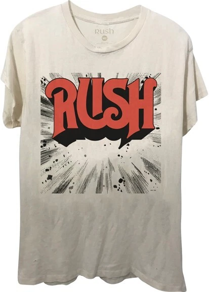 Camiseta Rush Starburst Logo Natural Blanca Manga Corta Adulto Grande Tee Foto 1 de 1