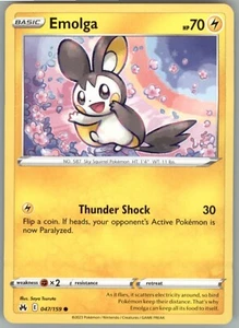 EMOLGA Common Pokémon Basic #47/159 Crown Zenith - Picture 1 of 2