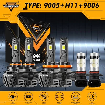 For Lexus RX330 2004 2005 2006 AUXBEAM LED Headlight High Low+Fog Light Combo 6x - Image 1 of 4