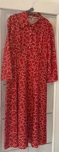 LK BENNET LONG SLEEVED COLLARED RED OCCASION DRESS SIZE 16 - Picture 1 of 10