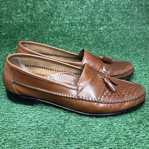 G.H. Bass Sherman Quaste geflochten Halbschuh Braun Leder Herren Größe 13 - Bild 1 von 13