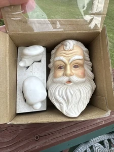 Vintage Weihnachten Weihnachtsmann Puppe Kopf & Hände Porzellan Keramik Neu in Box - Bild 1 von 6