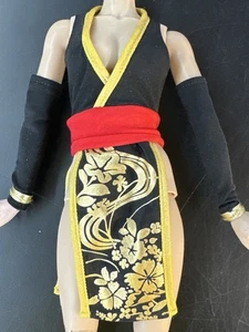 1/6 Scale Female Super Duck Kasumi Black Floral Dress Outfit Dead Or Alive 12" - Picture 1 of 4