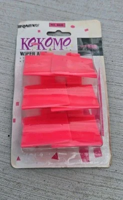 Vtg KOKOMO RALLY Hot Waves Pink Truck Wiper Blade Arm Aids Wings Pair 90's - Image 1 of 4