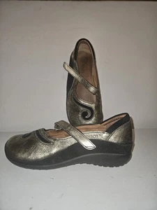 Naot Matai Mary Jane Shoes Women's Size 38 Metallic Gold Bronze Leather Comfort - Picture 1 of 7
