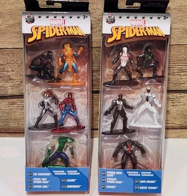 2 Spiderman Nano Metalfigs Marvel 5 Pack Die-Cast Collectible Jada Toys Figures - Image 1 of 4