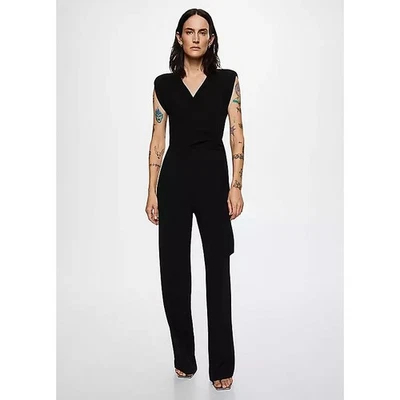 Macacão Mango Feminino Nala Médio Preto Clássico Gótico Grunge Euro Minimalista Novo com etiquetas - Imagem 1 de 4