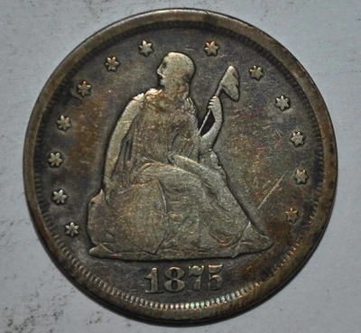 1875-s TWENTY Cent Piece {{{3572 - Image 1 of 4