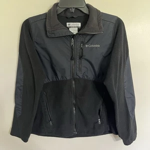 Giacca Columbia nera ragazzo ragazzo pile zip intera taglia 14/16 peso medio - Foto 1 di 11