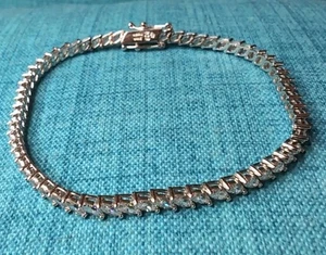 Gorgeous Sterling Silver 925 Korea DQCZ Marquise Tennis Bracelet - Picture 1 of 7
