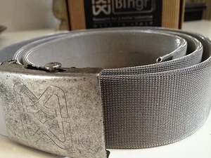 CINTURA ARTIGIANALE MADE IN ITALY FASHION COLORE ARGENTO HAND MADE TRENDY BELT - Foto 1 di 2