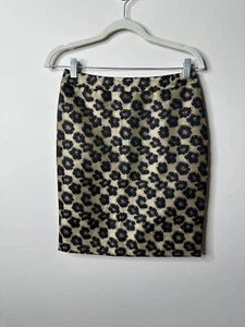 Ann Taylor Petite Metallic Leopard Print Lined Skirt Women's 0P - Picture 1 of 4