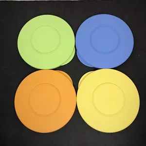 Tupperware 7” Impressions Lids Seal 3096B Green Blue Orange Yellow - Picture 1 of 2