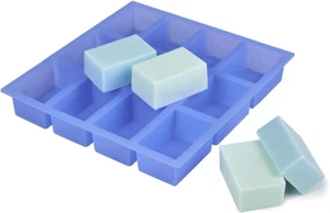 Rectangle Silicone Soap Mold 4Oz, 12 Bar Soap Mold for Soap Making, Thick and Du - Picture 1 of 12