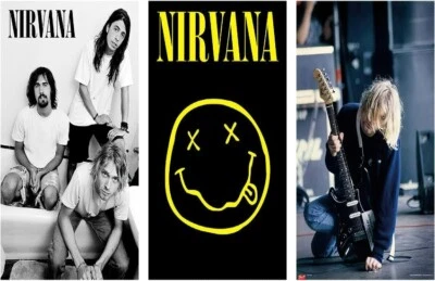 Calcomanía de vinilo de pared de música NIRVANA póster impresión gráfica respaldo adhesivo extraíble Foto 1 de 3