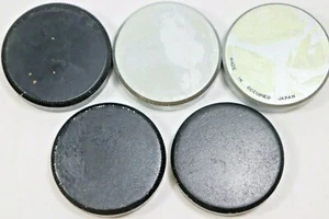 Vintage Leitz Lens Caps (5 Pieces) 37-39mm Black & Silver Metal Occupied Japan - Picture 1 of 12