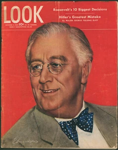 LOOK Magazine October 3, 1944 WWII Roosevelt FDR ~Hitler~G.I. Joe Takes A Bath - Picture 1 of 5