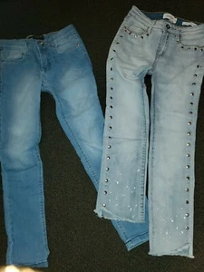 Preowned lot of 2 Girls Designer Jeans Guess 10 Jessica Simpson 12 - Picture 1 of 6