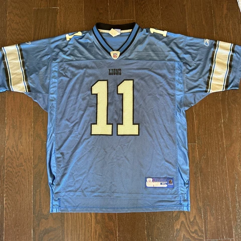 Roy Williams #11 NFL DETROIT LIONS Reebok Vintage Jersey Men's Size XL Cover