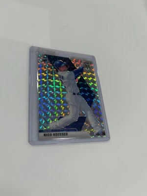 2020 Panini Chronicles Nico Hoerner Rookie Card RC Mosaic Silver Prizm #17 Cubs - Image 1 of 2