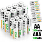 EBL AA AAA Battery Combo AA 2300mAh AAA 800mAh Rechargeable Batteries With Case