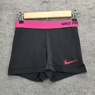 Nike Pro Shorts Womens XS Black Activewear Dri Fit Fitted • 19.99€