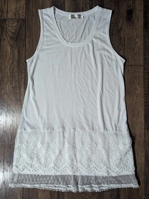 Reckless-Angel женщин белый длинный туника с крючком акцент кромки размер XL новый без ЯРЛЫКОВ! - Изображение 1 из 4