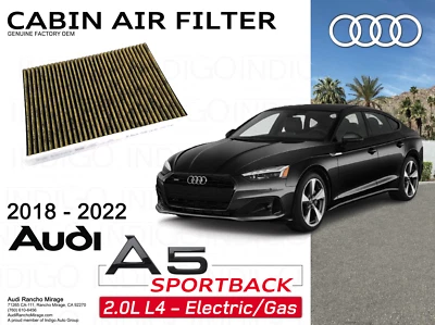 Audi A5 Sportback 2018-2022 genuino de fábrica OEM filtro de cabina A5SB-4M0-819-439-B Foto 1 de 2