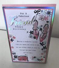friend birthday card. Modern Design 8 Page Insert With Lovley Verse. Large Card