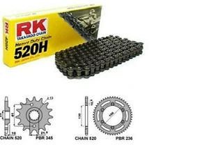 KIT TRASMISSIONE HONDA 650/DOMINATOR 1991 1994 CATENA RK 520 CORONA PIGNONE - Foto 1 di 3