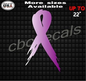 Purple All Cancer Survivor Cancer Ribbon Vinyl Decal Sticker - Bild 1 von 1