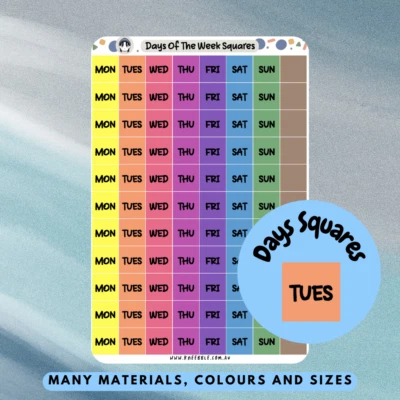 KNEEBBLE Square Days Of The Week Planner Stickers