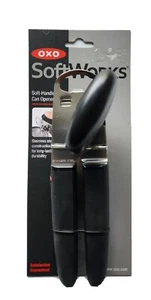 OXO Softworks Soft-Handled Can Opener/Built-in Pop-Top Bottle Opener Black NEW - Picture 1 of 3
