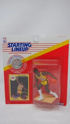 1991 Kenner Starting Lineup NBA Magic Johnson Lakers LA Lakers w/Coin SEALED - Image 1 of 2