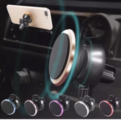 In Car Magnetic Phone Holder Fits Car Air Vent Universal Mount 5 colours  - Image 1 of 4