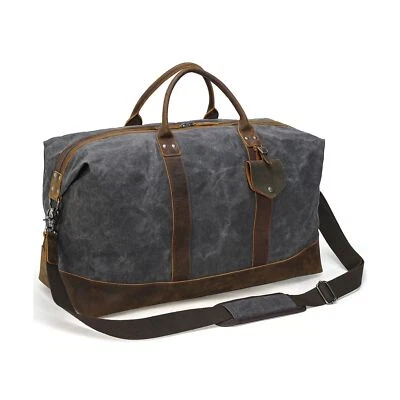 Polare 23” Waterproof Travel Duffel Bag Waxed Canvas Cowhide Leather Trim  - Image 1 of 4