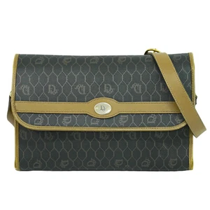 Christian Dior Honeycomb PVC Crossbody Bag Black Gold - Picture 1 of 10