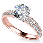 Diamond Engagement Ring 1.62 Carat Round Cut IGI GIA Lab Created 14k Rose Gold