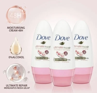 3 Pack Dove Ultimate Repair Roll-On Deodorant with Vit B3 Anti-Perspirant 40 ML - Image 1 of 3