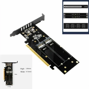 Carte adaptateur extension PCIE bifurcation NVME M.2 M-Key + matériel d'installation - Photo 1/9