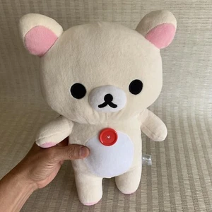 San-X Rilakkuma Korilakkuma Plüschtier 13 Zoll großer roter Knopf weiches Stofftier SELTEN - Bild 1 von 16