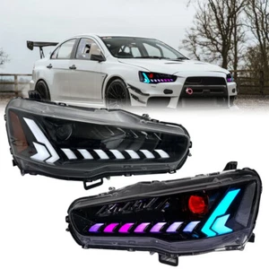 LED Scheinwerfer Headlight Sequential RGB für Mitsubishi Lancer Ex Evo 2008-2020 - Bild 1 von 12